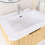 Meuble-lavabo simple 24 po avec comptoir intégré en céramique blanche-1868114766