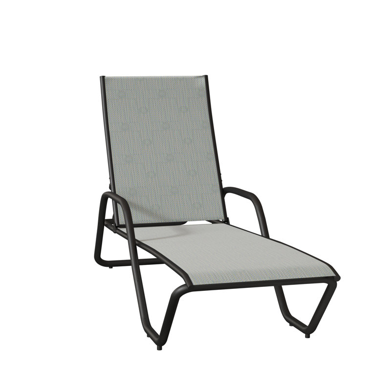 Outdoor Rust-Resistant Metal Chaise Lounge, Textured Desert, Baja