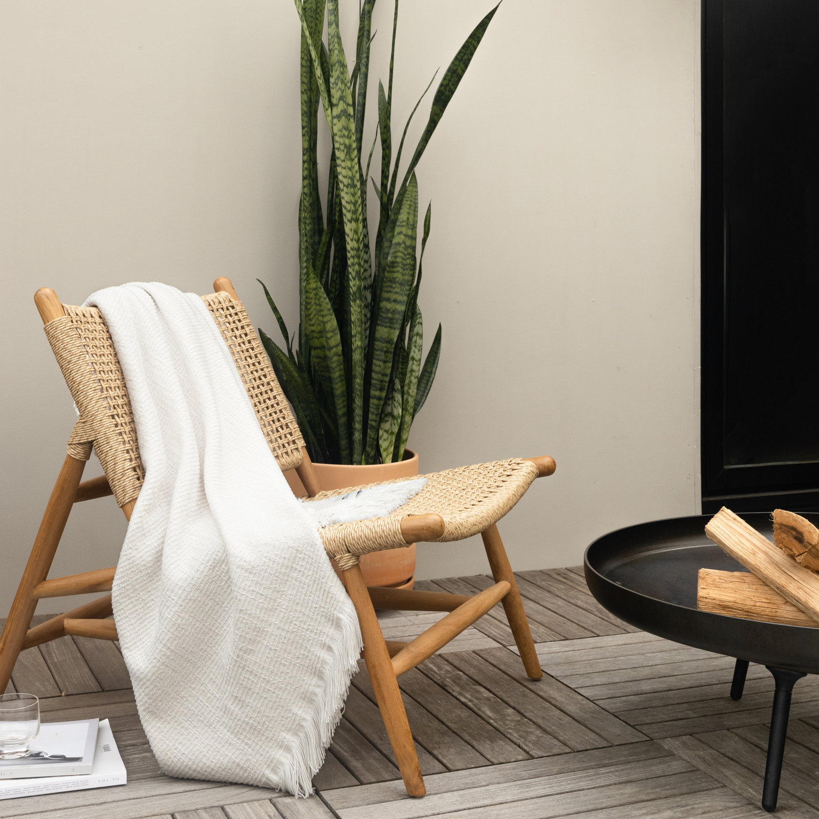 Sunbrella® Indoor Outdoor Performance Throw Blanket, White