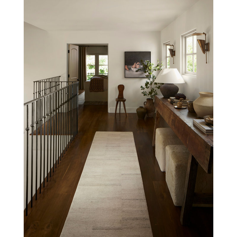 Amber Lewis Natural Fog Hand-Tufted Wool Runner Rug