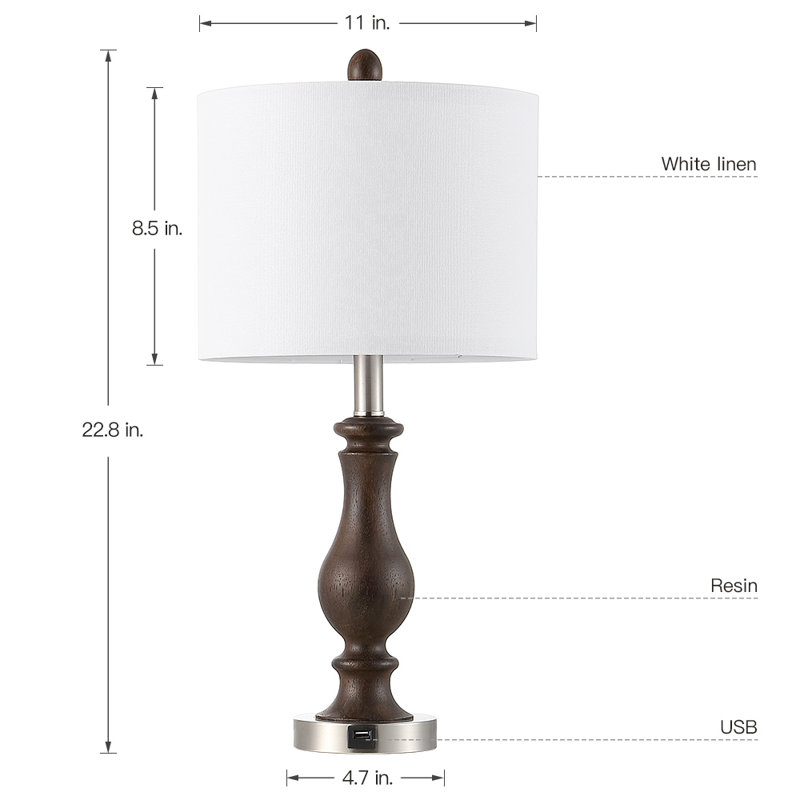 Lampe de table en résine Burkell USB