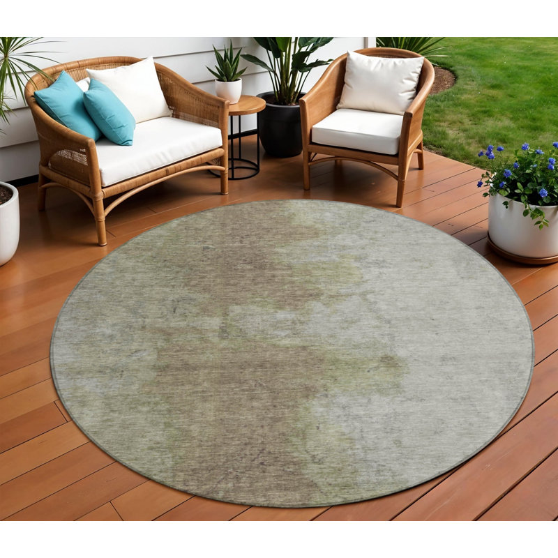 Tapis extérieur lavable abstrait taupe et beige 3 pi x 5 pi