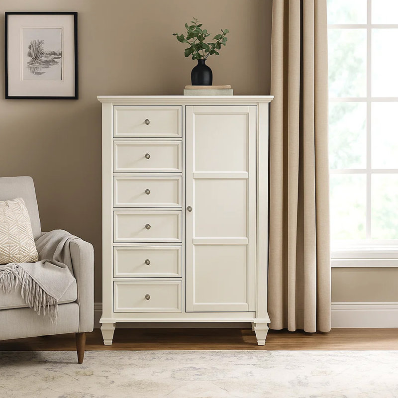 Commode pour homme 7 tiroirs Amarni Sleek, Blanc