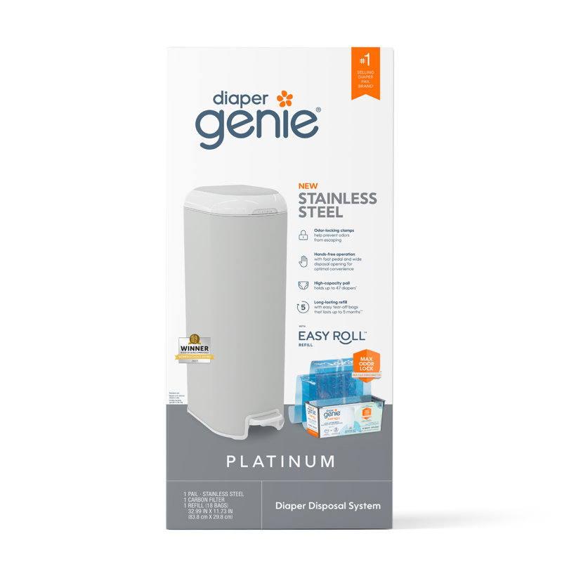 Seau Diaper Genie Platinum, Gris pierre