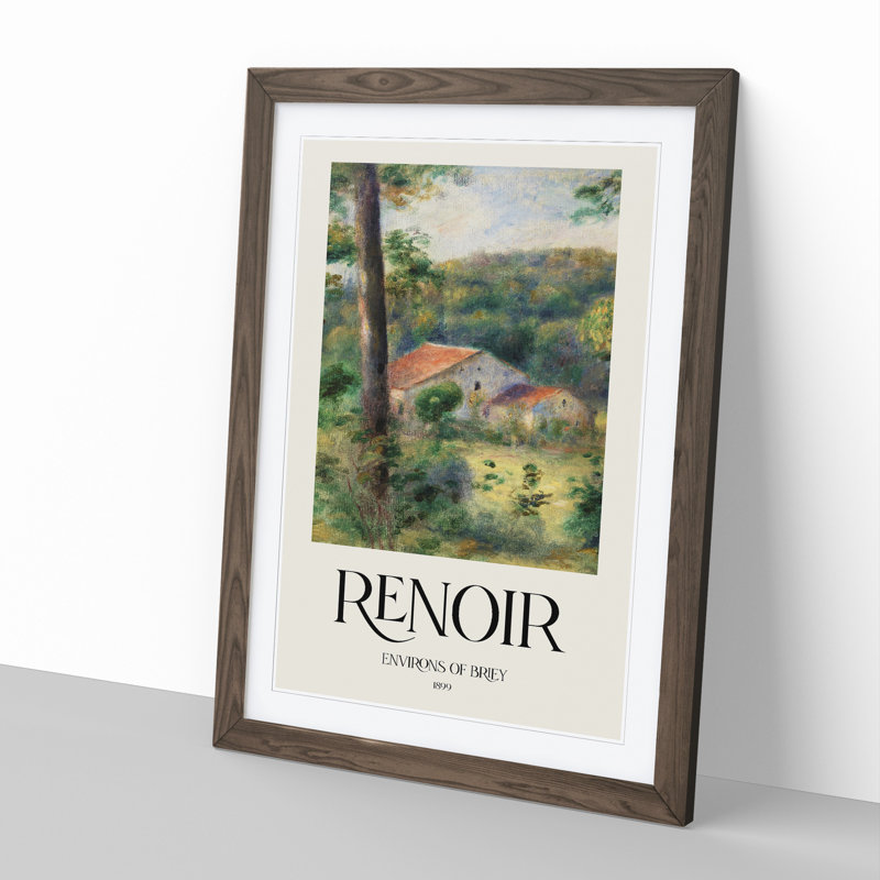 Environs of Briey by Pierre-Auguste Renoir - 1 Piece Single Picture Frame Wall Art, 36cm H x 27cm W x 2cm D, Walnut Framed