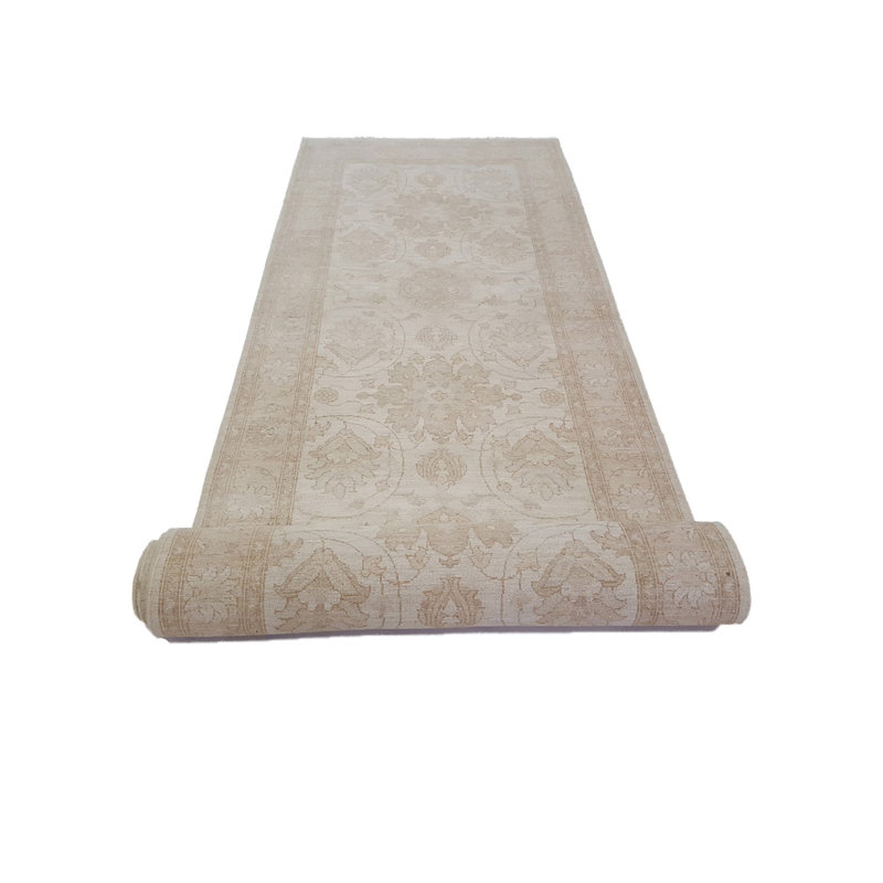 Daugherty Hand Knotted 4x19 Ivory Runner