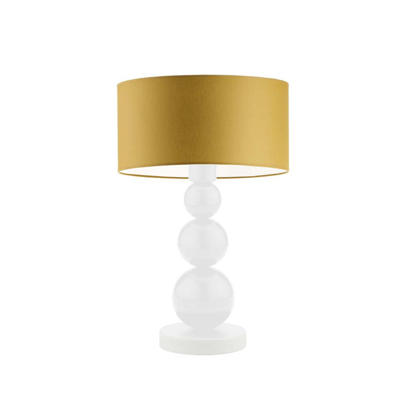 Henrika Metal Desk Lamp, Dark Yellow, White
