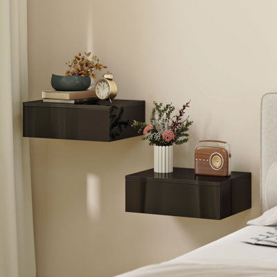 Floating Nightstands Set of 2, Black
