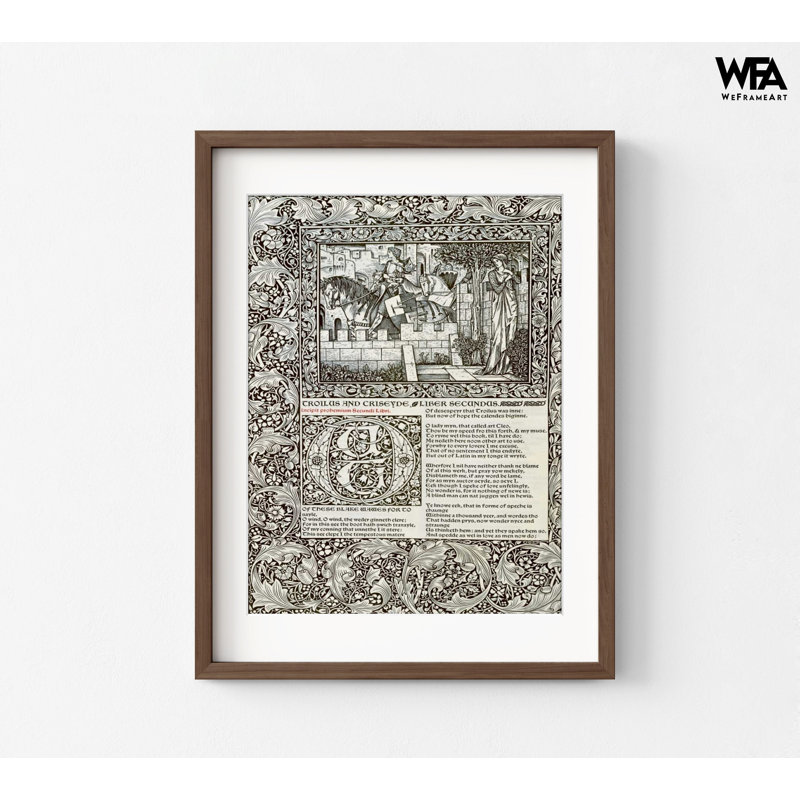 Troilus et Criseyde, Liber Secundus par William Morris, décor de l'histoire du textile noir et blanc, motif d'entrée classique William Morris