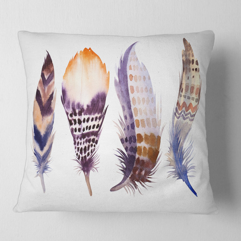 Housse et insert de coussin carré Feathers, 18" x 18"
