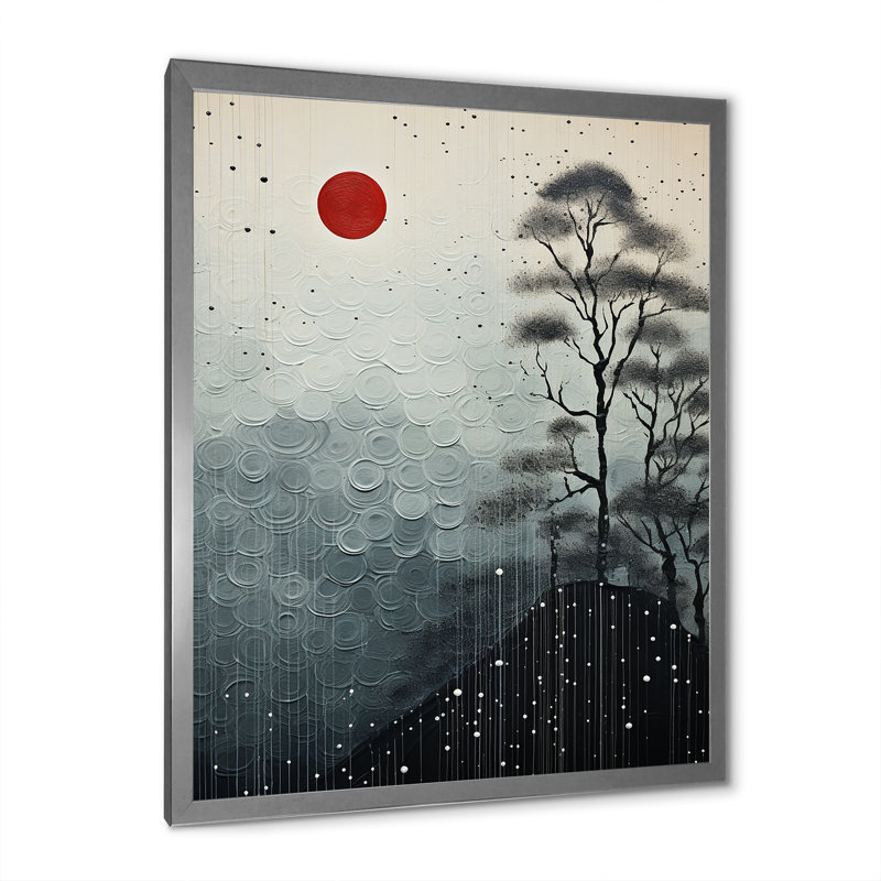 «Japon Art Serene Zen Minimalisme III», reproduction sur toile florale, H 32 po x l 16 po x P 1 po, Cadre photo argenté