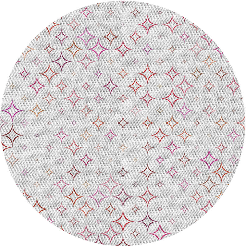 Tapis géométrique gris, Rond 8 pi