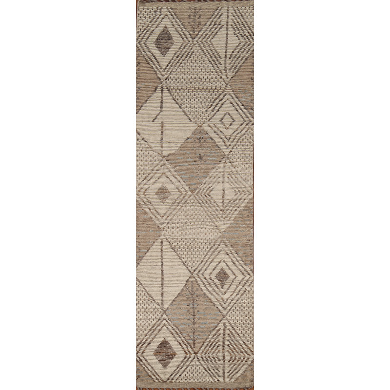 Geometric Moroccan Oriental Runner Rug 3x13