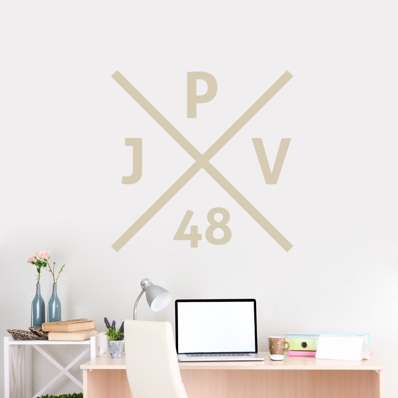 Text & Numbers Wall Decal, Yes, Beige