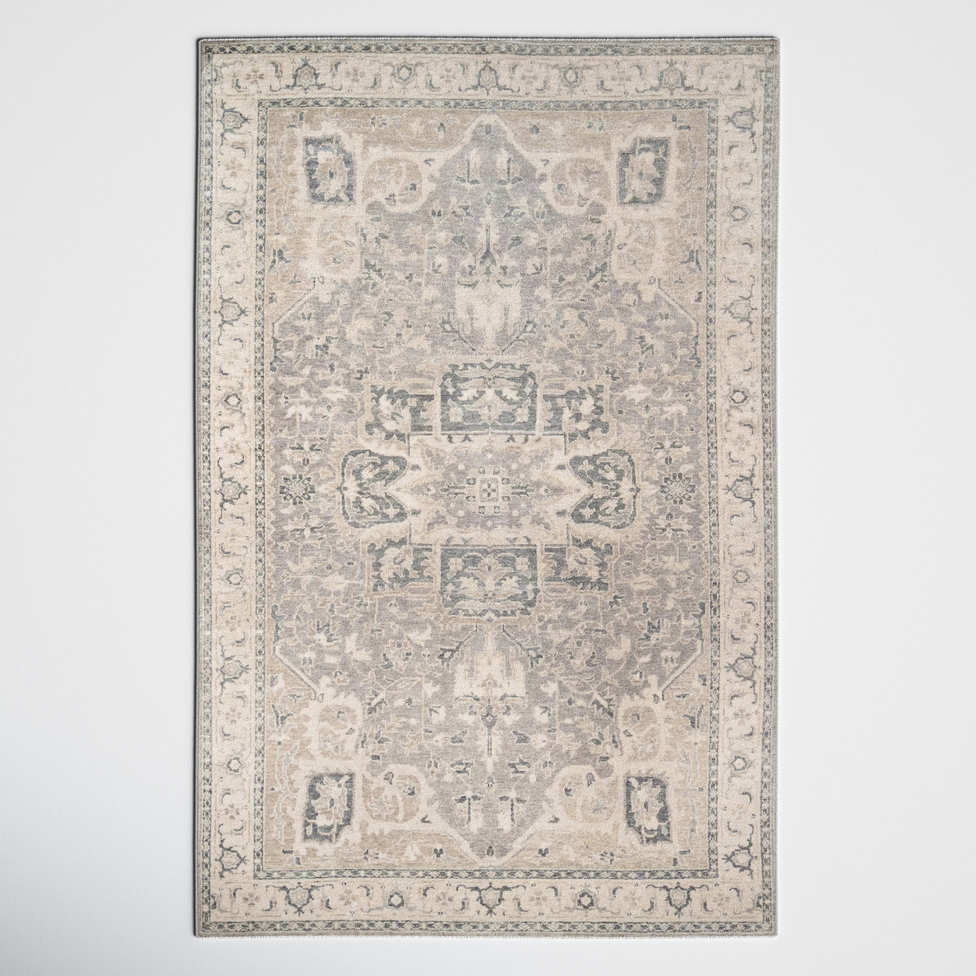 Joss & Main Lucy Oriental Hand-Knotted Wool Gray Area Rug & Reviews ...