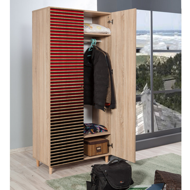 Ginevra  2 Door Manufactured Wood Wardrobe, Red