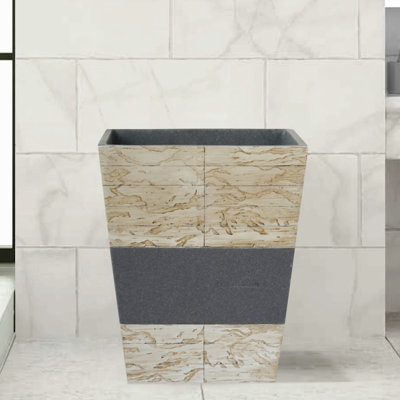 Cement Wastebasket, 7Qt