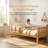 Playful Kids Twin/Full/Queen Bed with Built-in Bookshelf, Safety Stairs & Hidden Trundle for Space-Saving Fun-1904665752-1904665754