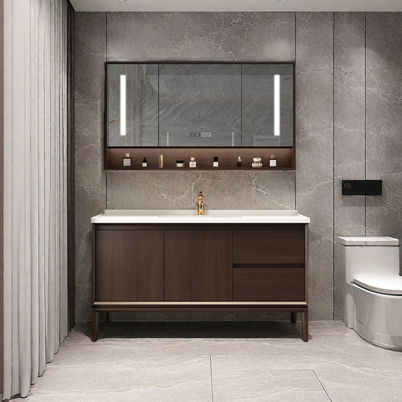 Retro light luxury bathroom cabinet