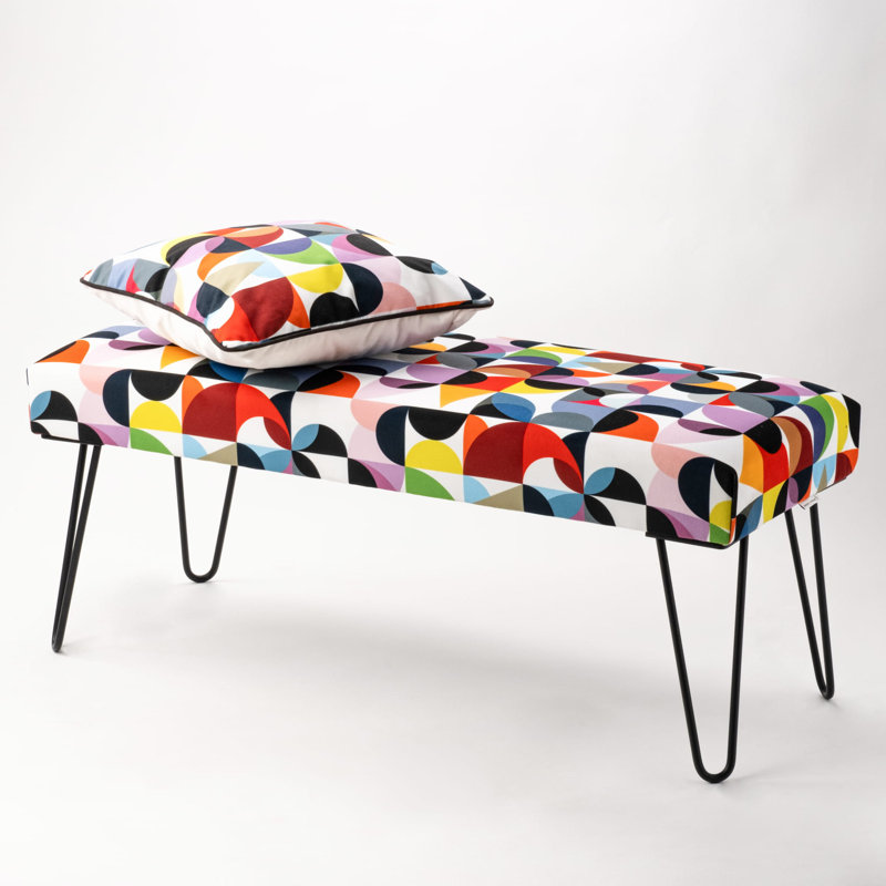 Raceland Velvet Upholstered Bench, H40 x W120 x D40cm