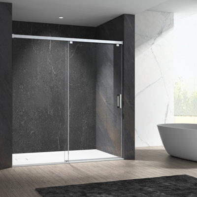 - W x 76'' H Single Added Door Frameless Shower Door with