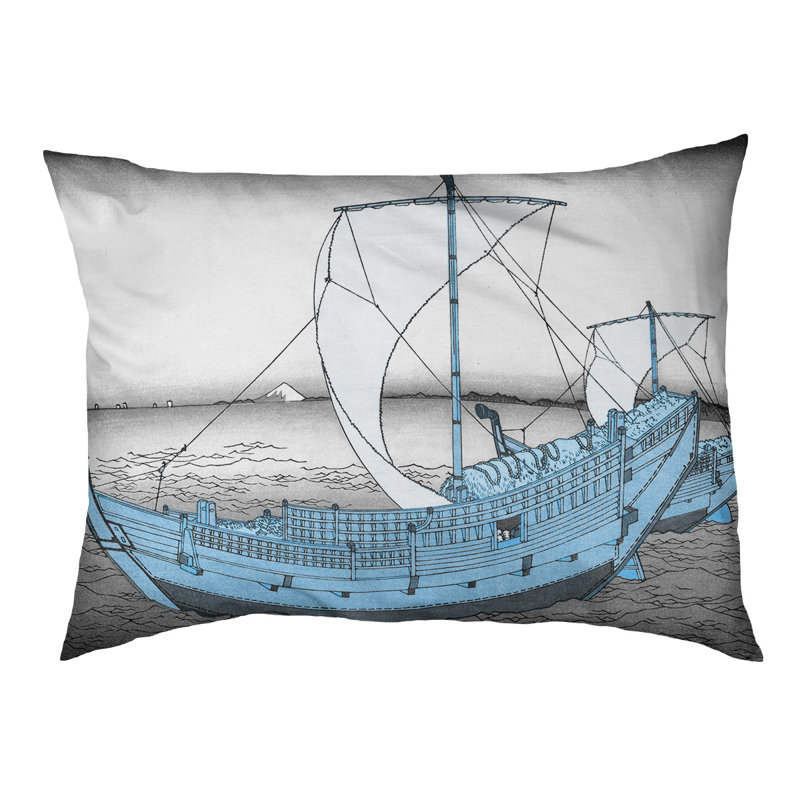 Coussin pour chien kazusa sea route Burkart, Grand (l 52 po x P 42 po x H 17 po), Gris / Bleu