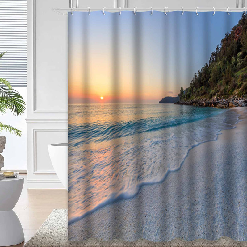 Rideau de douche Sunrise Marble Beach, L 72 po x l 72 po