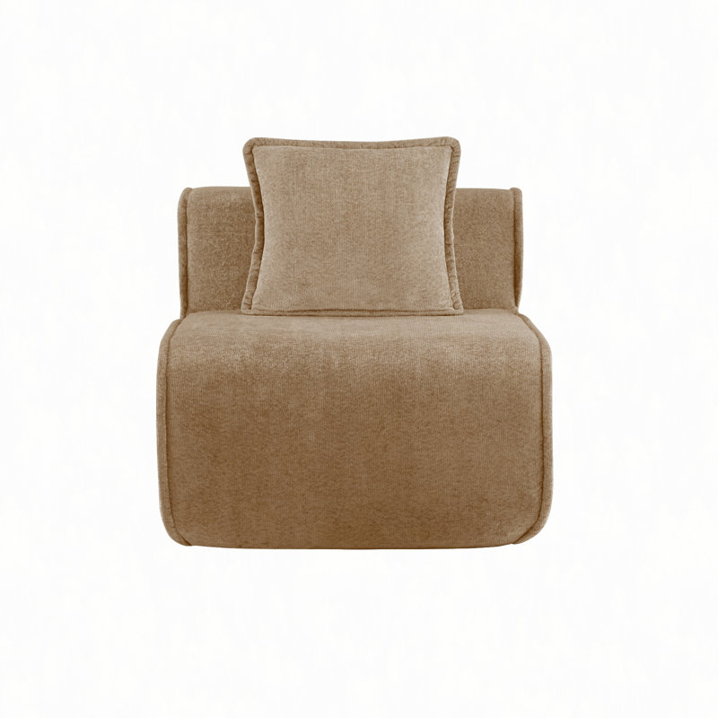 Velours de canapé sans accoudoirs, Velours brun, Brun