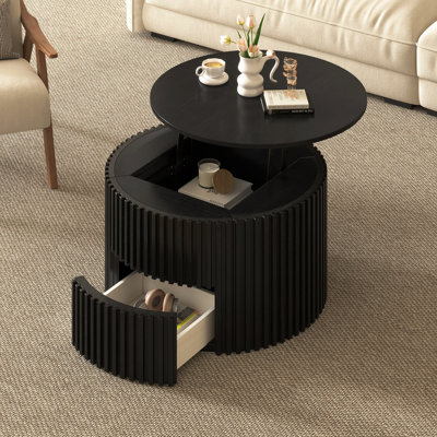 Modern Fluted Lift Top Coffee Table With Hidden Storage