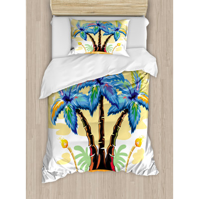Palm Tree Coastal Duvet Cover