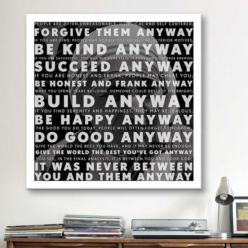 « Mother Teresa Quote », impression, H 12 po x l 12 po x P 1,5 po, Toile