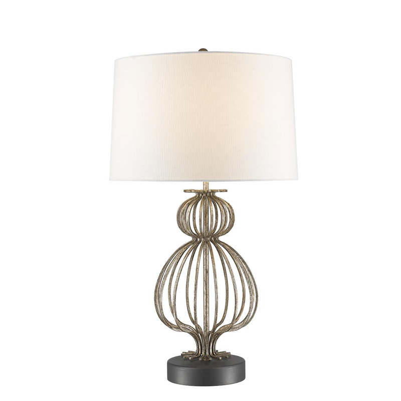 Athaleen Metal Table Lamp, Distressed Silver