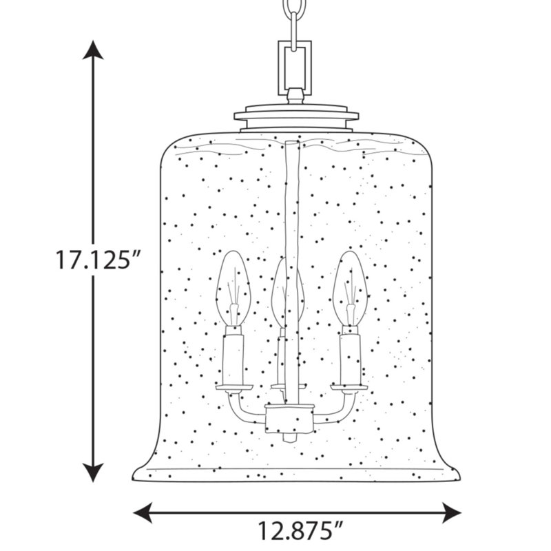 Luminaire suspendu en forme de cloche à 3 lumières Nedmond, Argent