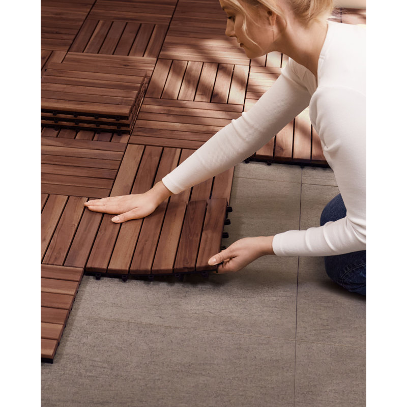 Outdoor Flooring ACCETTURA Certified Acacia Wood Natural, Brown