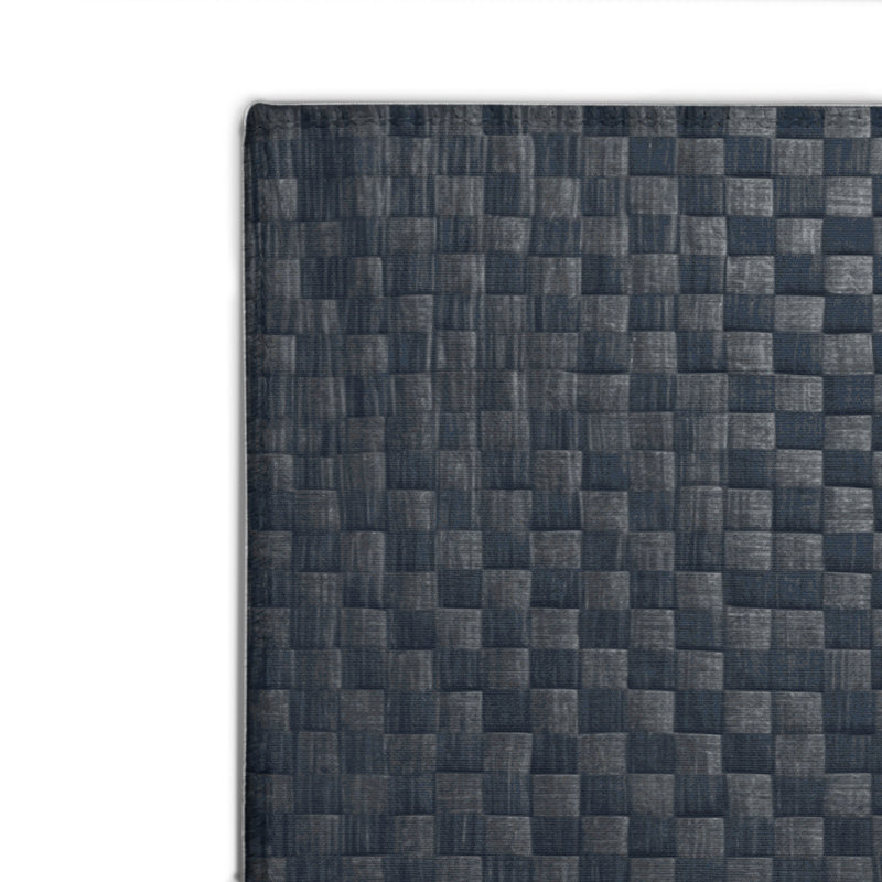 Tapis intérieur / extérieur noir à carreaux, Rectangulaire 2 pi x 3 pi