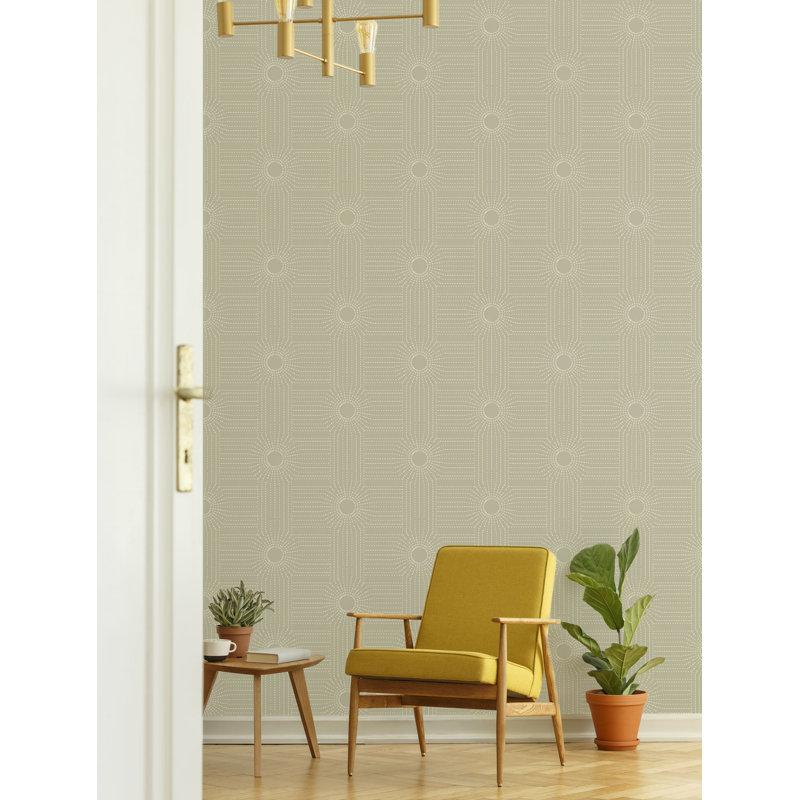 CoEd Wacker 10' L x 25" W Wallpaper Tile, Desert Sand, PVC, Self-adhesive