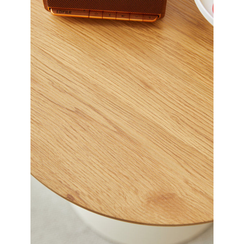 ROUND COFFEE TABLE WHITE+WOOD