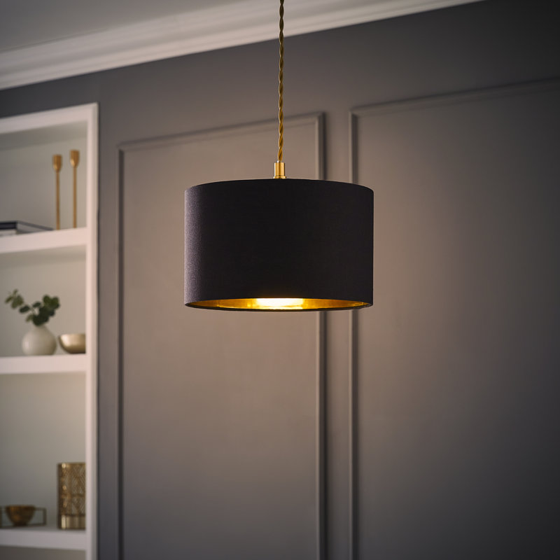 Svana 15cm H Linen Blend Lamp Shade in Black