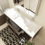 60 po X P 20 po P x 22 po Meuble-lavabo flottant double H avec plateau en résine blanc brillant-821616701