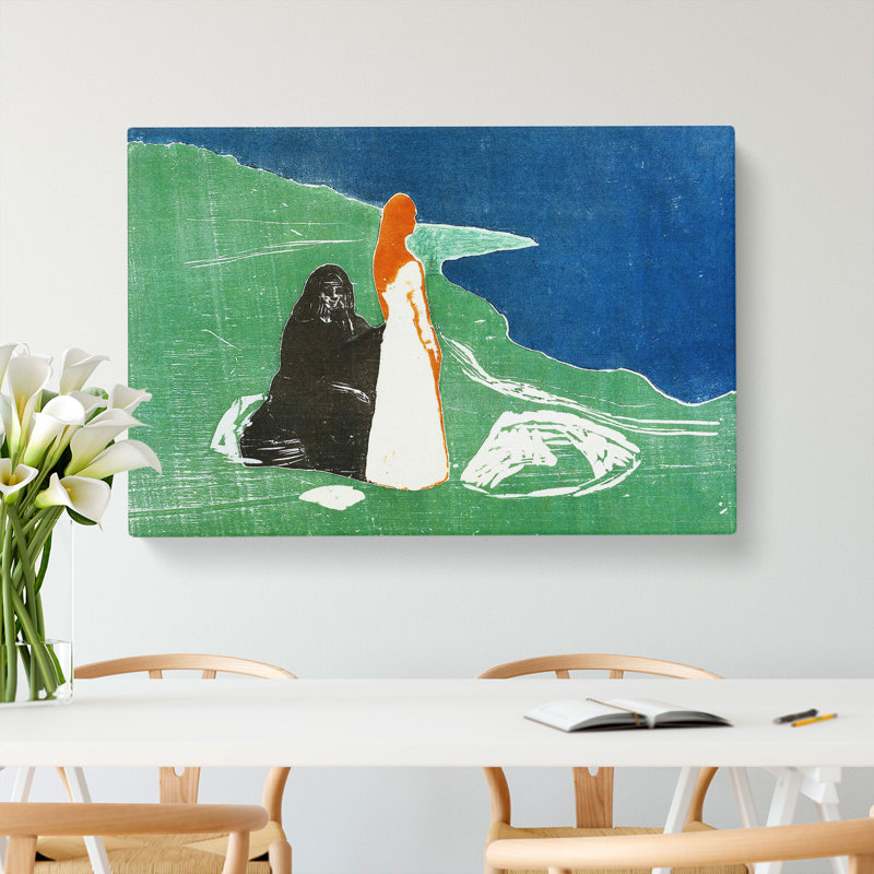Two Women On The Shore Vol.2 by Edvard Munch - Wrapped Canvas Print, 50cm H x 76cm W x 3cm D