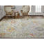 Karina Hand Knotted Wool Floral Area Rug in Orange/Yellow/Ivory-744129882