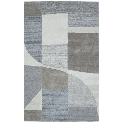 Tapis gris touffeté à la main Linn Gallery