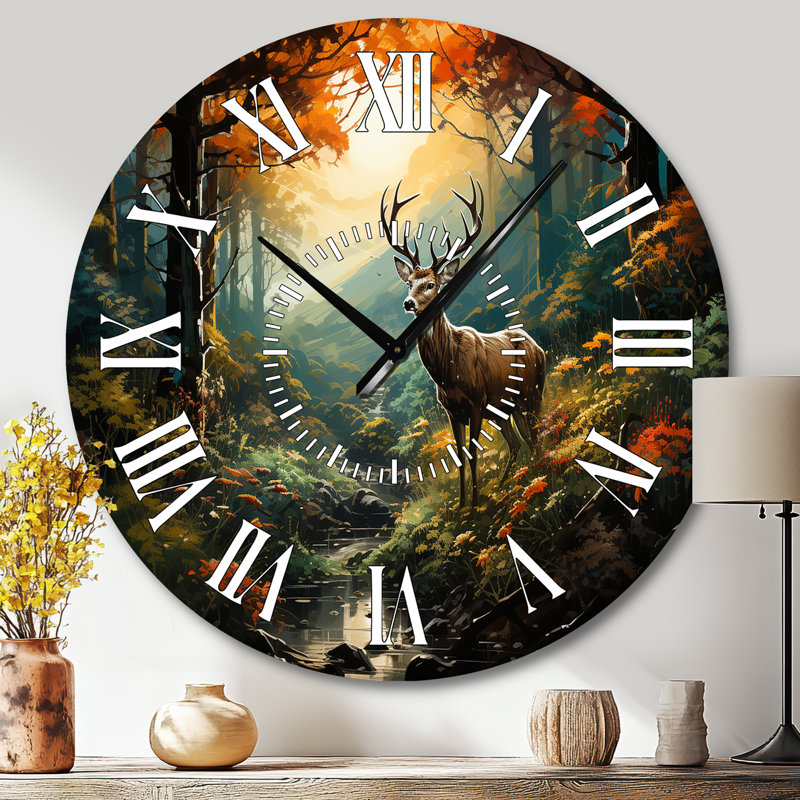 Horloge murale verte et brune, Grand