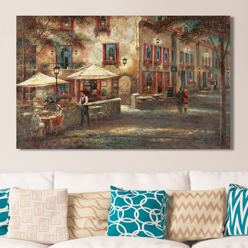 " Courtyard Cafe ", 28" H x 48" W