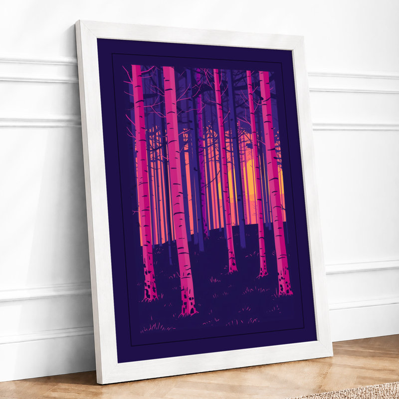 Neon Forest Modern - Framed Print, A4 - 29.7 x 21.0 cm, White