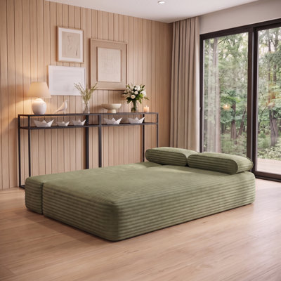 Canapé-lit convertible grand sans cadre 2 en 1 de 78,7 po avec 3 coussins et un lit peu encombrant pour les petits appartements