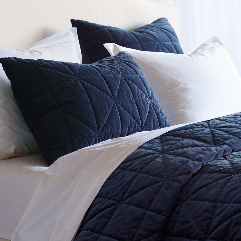 Nova Velvet Coverlet, Twin Coverlet, Indigo