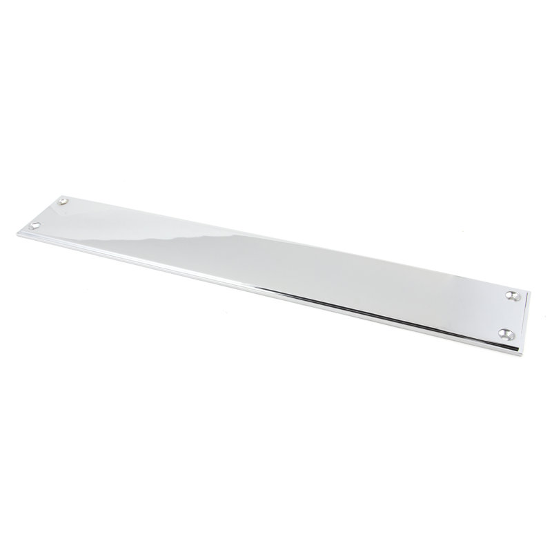 Art Deco Fingerplate Kick Plate, Polished Chrome