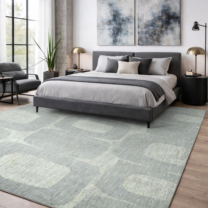 Wold Soft Geometric Modern Plush Washable Area Rug – Coda Collection, Rectangle 7'10" x 9'10"