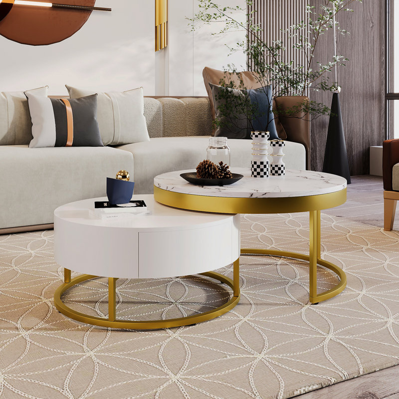 Table basse gigogne moderne avec tiroirs Modern